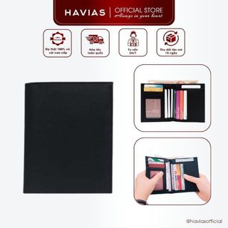Ví Da Đứng HAVIAS gập đôi kiểu dáng tối giản da bò Saffiano Ý Premium GEN9