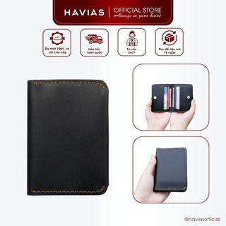 Ví Da HAVIAS Da Bò Nappa nhập khẩu dáng đứng ví da nam nữ mini phong cách tối giản HARP2