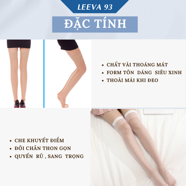 Tất đùi độ dày 15D trơn cao trên gối cực dai và đẹp QT08