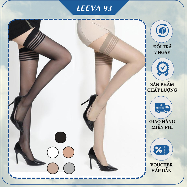 Tất đùi độ dày 15D trơn cao trên gối cực dai và đẹp QT08
