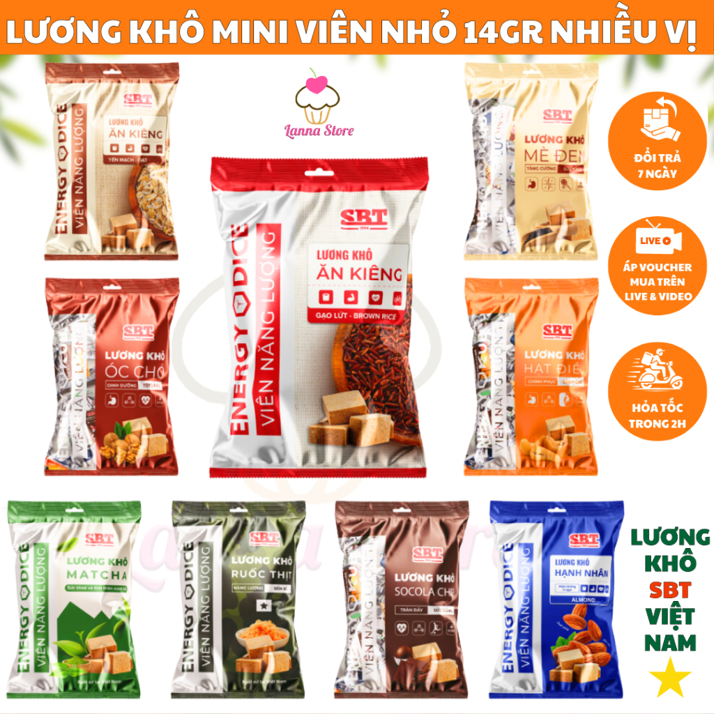【Combo 3 Viên】Lương khô Mini viên nhỏ 14gr ăn kiêng ăn vặt healthy SBT ...