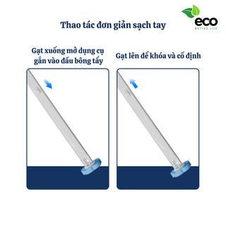 Bộ cọ vệ sinh nhà tắm ECO dùng một lần gắn tường, cọ toilet xoay 360 độ thế hệ mới có đầu thay thế