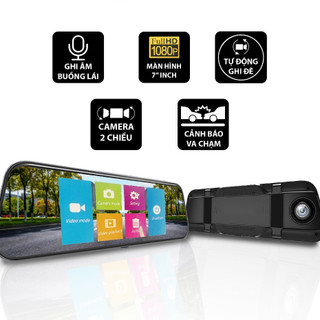 Camera hành trình ô tô M7 màn gương cảm ứng 7inch Full HD Hỗ trợ ghi hình đêm Cam hiện vạch khi lùi bảo hành 12 tháng