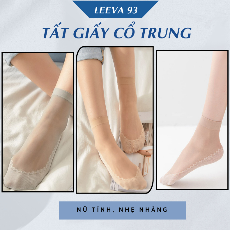 Combo 10 đôi tất nữ vỡ nữ phong cách Hàn Quốc co giãn thấm hút và chống trượt đủ màu T01 - Leeva 93