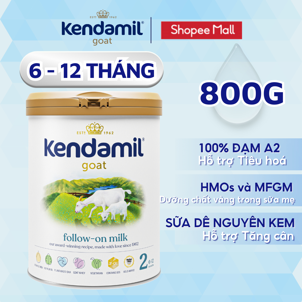 Ảnh Sữa công thức dê Kendamil Goat số 2 (800g) - Sữa bột nguyên kem Đạm A2 cho bé hệ tiêu hóa nhạy cảm 1