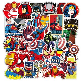 Set 10 30 50 stickers siêu anh hùng dán nón mũ bảo hiểm laptop vali sổ tay đàn guitar điện thoại tủ lạnh xe máy