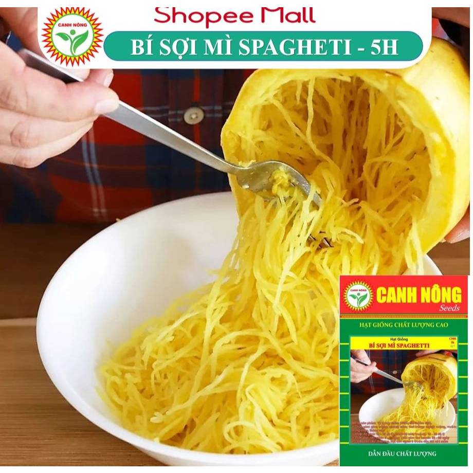 Hạt Giống Bí Mì Sợi Squash Spaghetti (5 hạt) Độc, Lạ, ruột ăn giống mì sợi, dễ trồng - Hạt giống CANH NÔNG