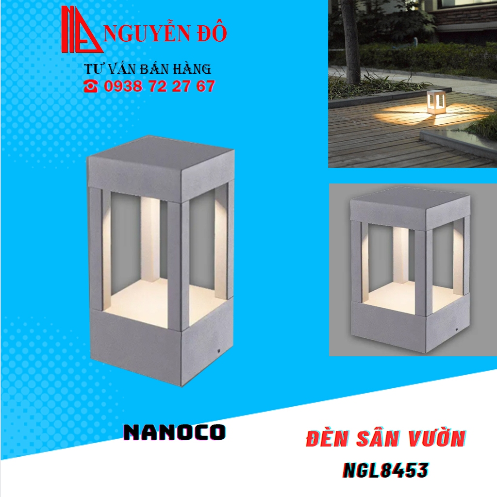 Đèn sân vườn LED Nanoco NGL8453 với công suất 7W bằng chất liệu nhôm ...