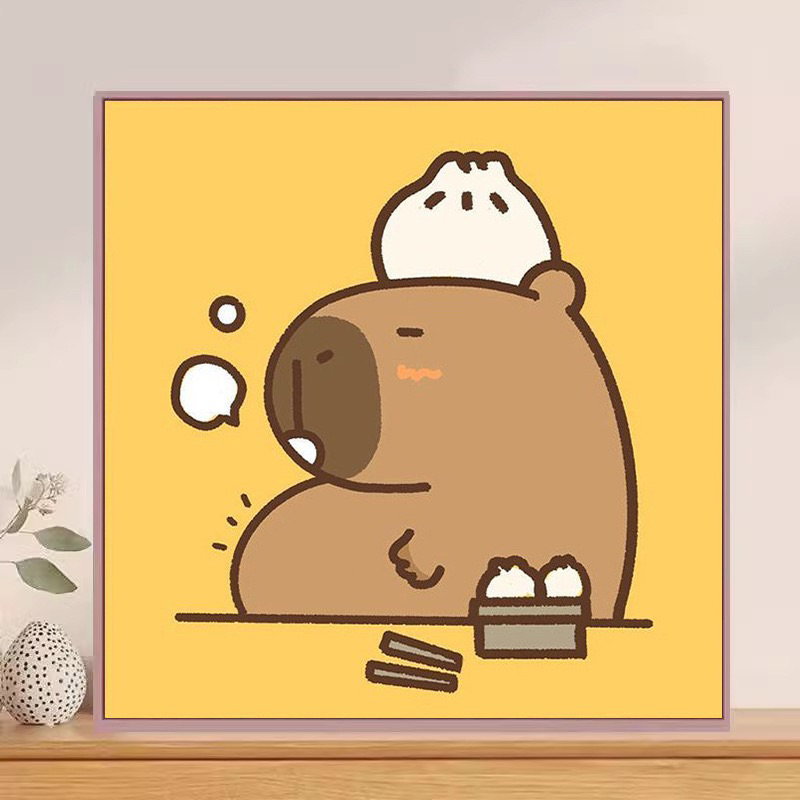 Tranh s ho tranh t m u theo s tranh nh h t c m capybara