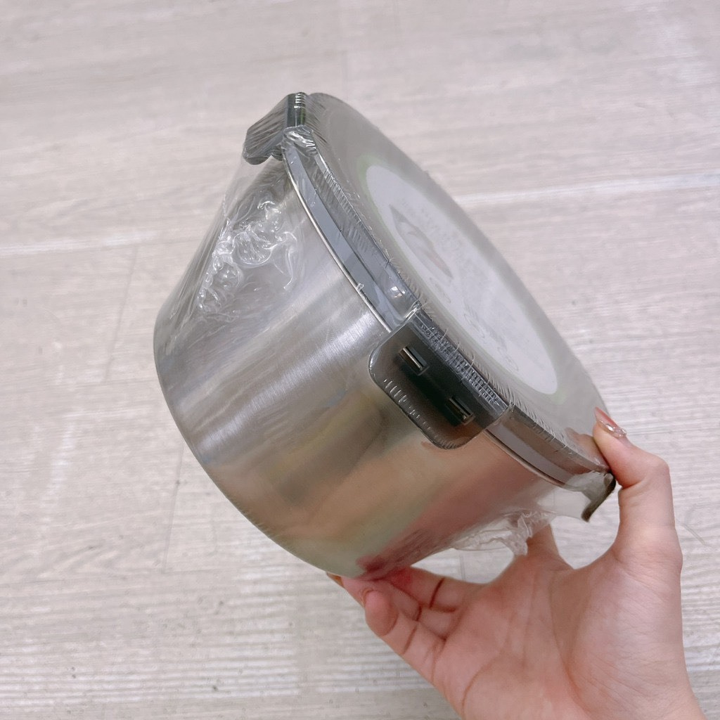 Hộp inox SUS304 hình tròn dùng để đựng thực phẩm tiện lợi có kèm nắp - Hộp đựng thức ăn inox kèm nắp nhiều kích thước.