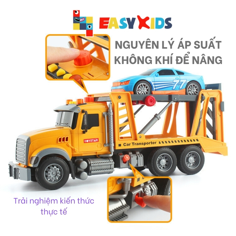 Xe Cứu Hộ Đồ Chơi Cỡ Lớn Cho Bé Như Thật Toystar, Xe Cứu Hộ Nâng Ô Tô Có Đèn Nhạc