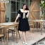 Đầm thiết kế cổ nơ tùng chữ A BEMINE MT9022