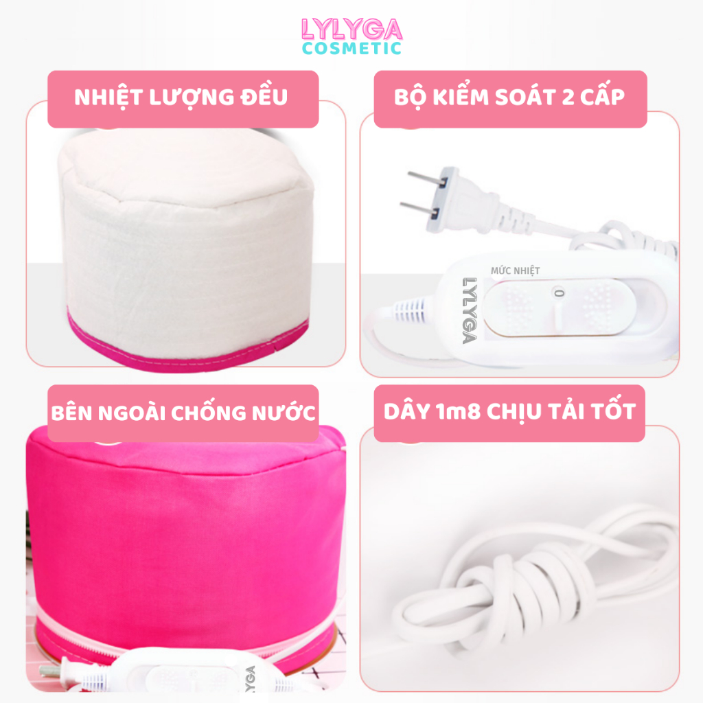 Mũ ủ tóc hấp tóc nhiệt tại nhà, nón kích nhiệt chống nước an toàn 2 cấp độ Tăng hiệu quả kem ủ tóc keratin collagen DC12 | BigBuy360 - bigbuy360.vn