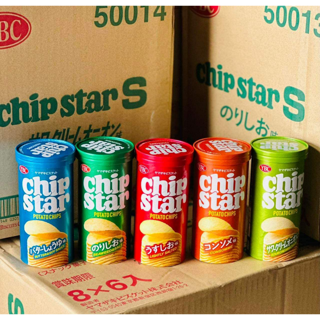 Bánh Snack Khoai Tây Không Chiên Chip Star YBC 50g, bim bim ăn vặt cho bé ăn dặm nội địa Nhật