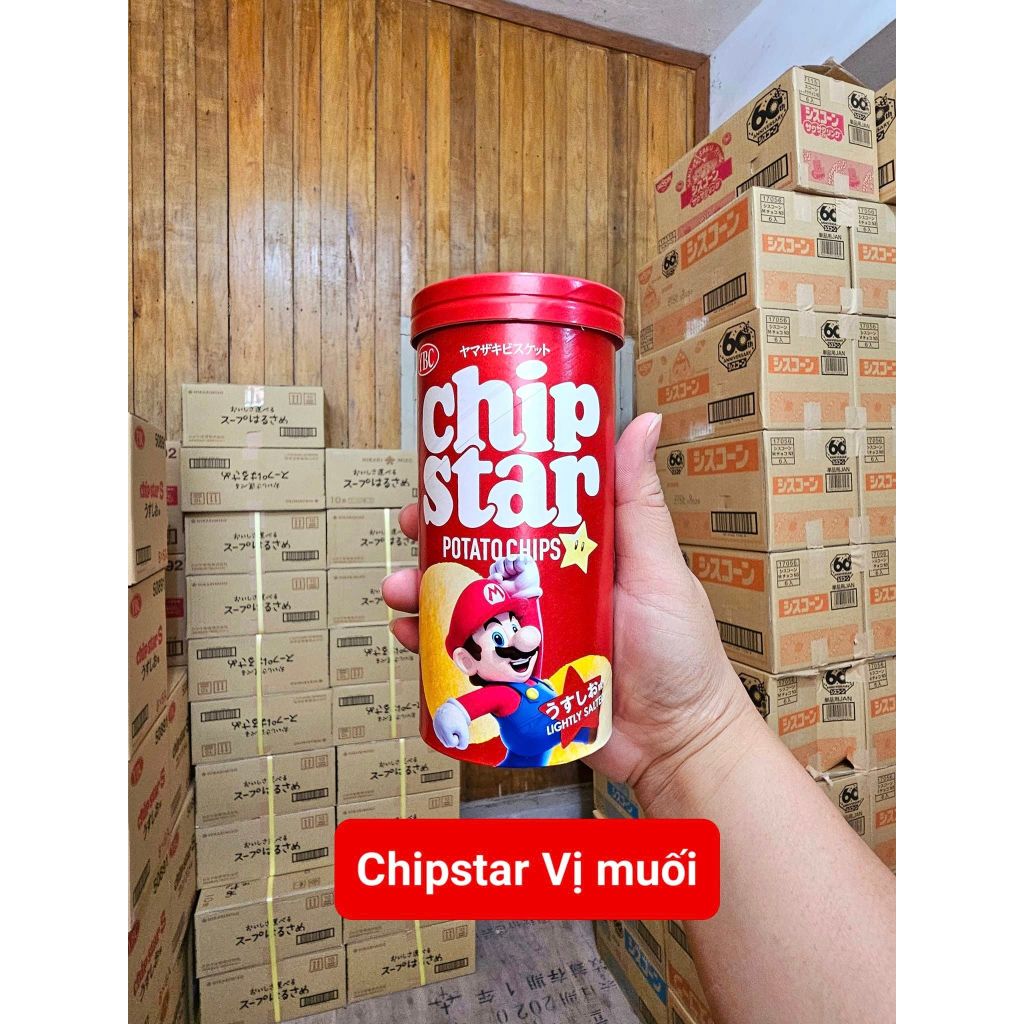 Bánh Snack Khoai Tây Không Chiên Chip Star YBC 50g, bim bim ăn vặt cho bé ăn dặm nội địa Nhật