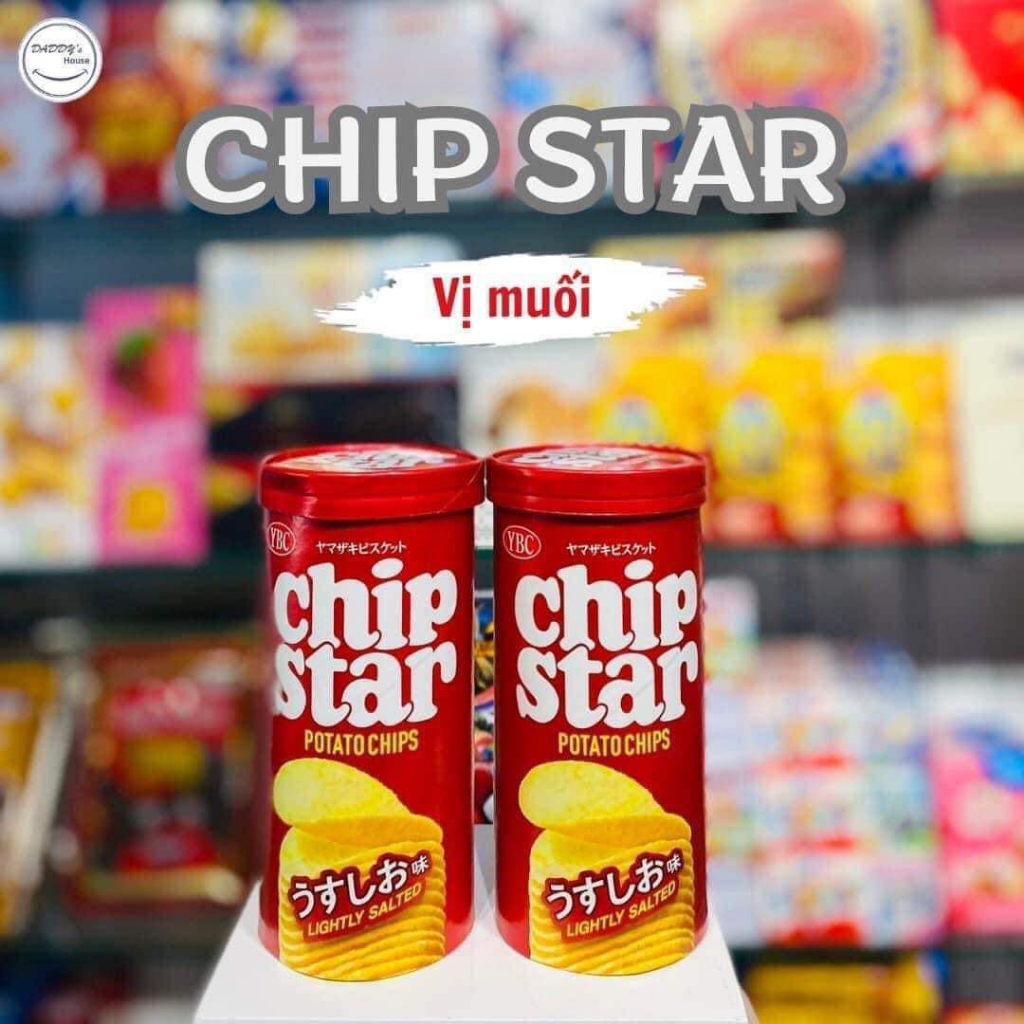 Bánh Snack Khoai Tây Không Chiên Chip Star YBC 50g, bim bim ăn vặt cho bé ăn dặm nội địa Nhật