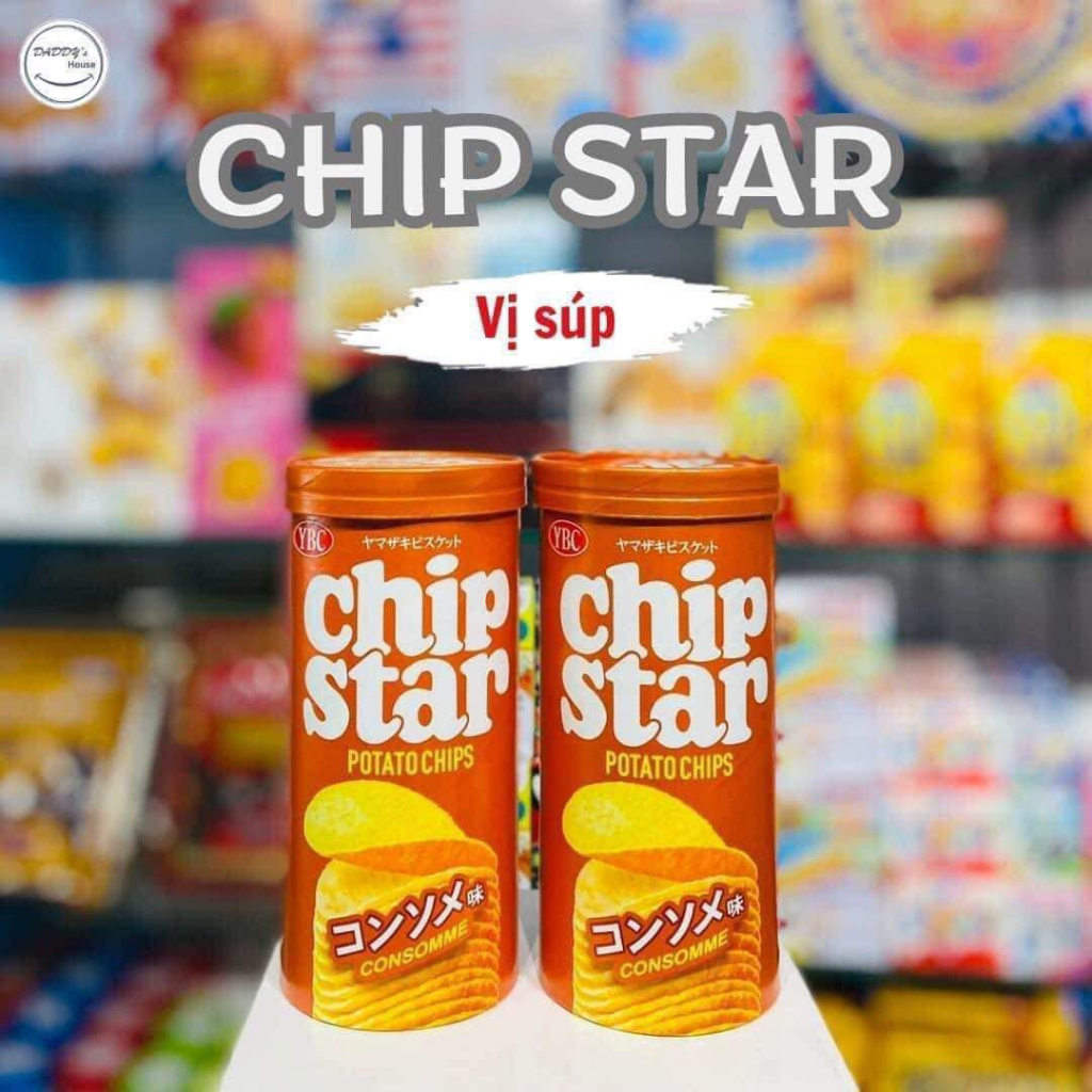 Bánh Snack Khoai Tây Không Chiên Chip Star YBC 50g, bim bim ăn vặt cho bé ăn dặm nội địa Nhật
