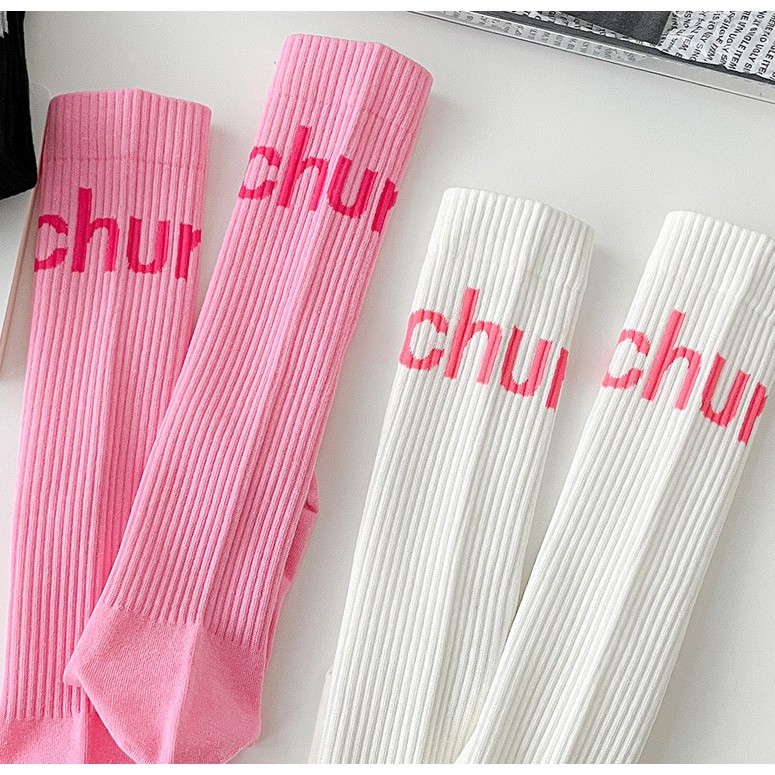 Vớ Tất nữ siêu cao cổ chữ CHUR phong cách dễ thương và xinh xắn