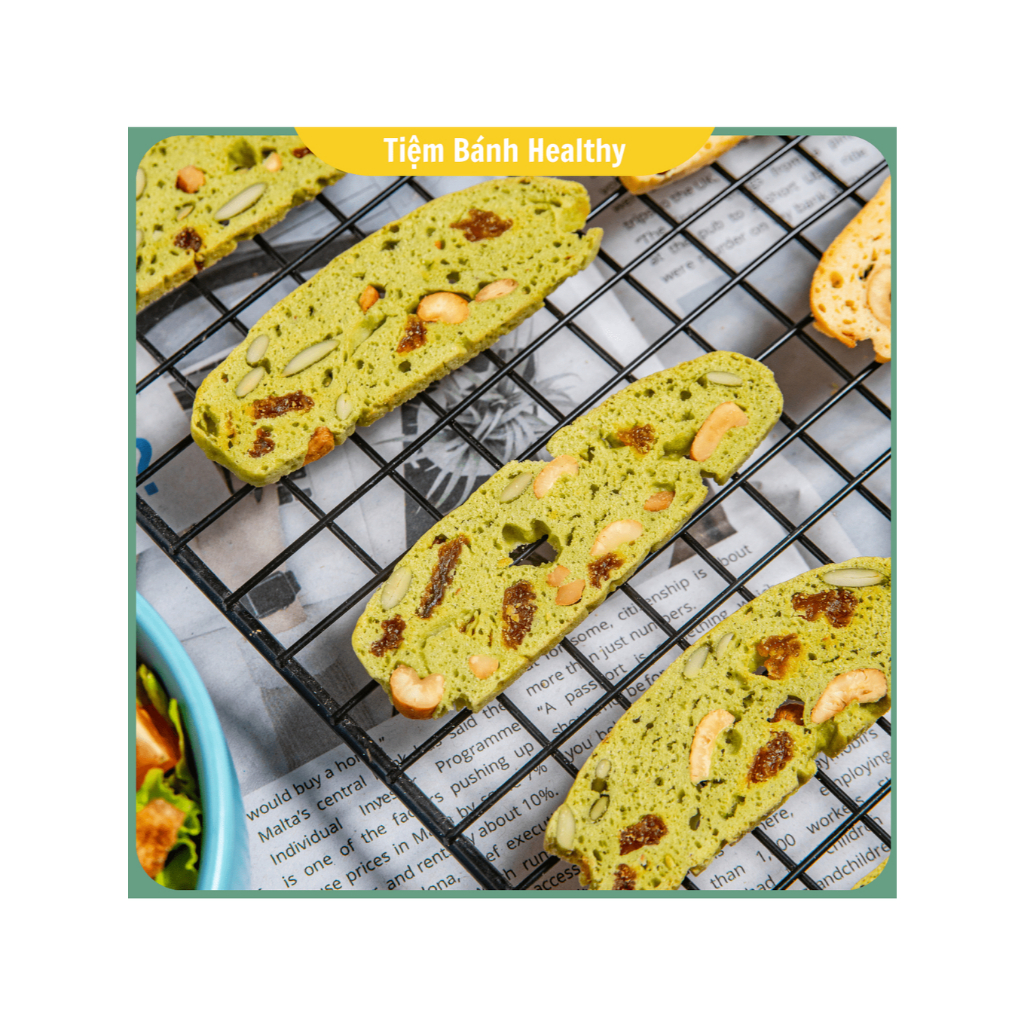 Bánh Ăn Vặt Biscotti Healthy , ăn kiêng , giảm cân , Sẵn Vị Matcha ...