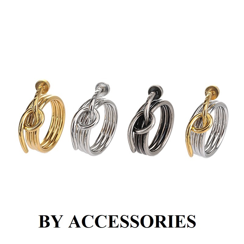 Nhẫn nam unisex titan kiểu quấn vòng nút thắt hình cây đinh độc đáo không gỉ MR2407 BY ACCESSORIES