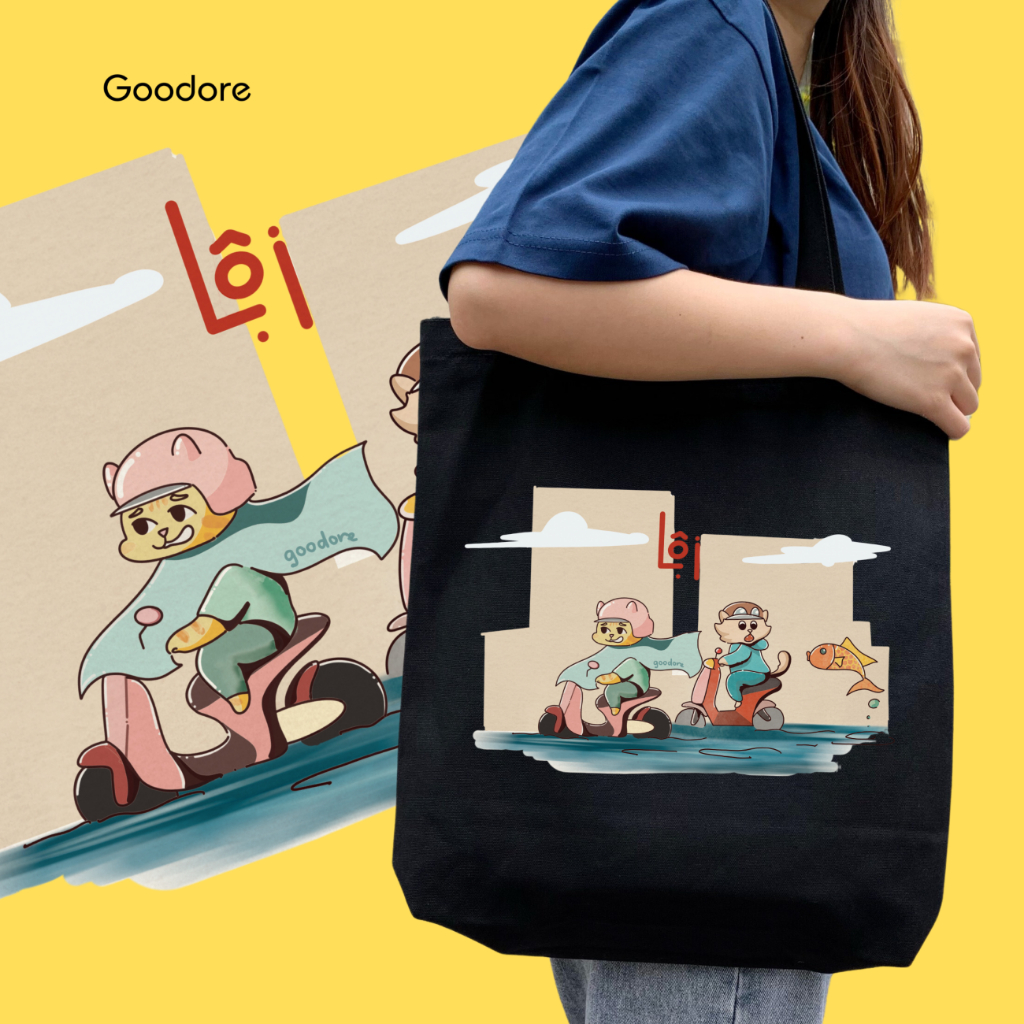 Túi tote vải canvas Goodore thiết kế Bộ sưu tập Phố Thị phong cách năng động cá tính