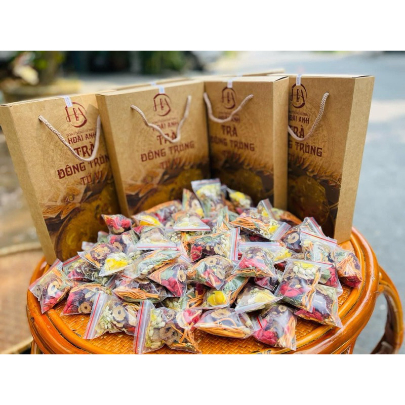Trà Đông Trùng Hạ Thảo 7 Vị Thảo Mộc (Hộp 20 gói) Thanh lọc cơ thể, đẹp da, giữ dáng, ngủ ngon