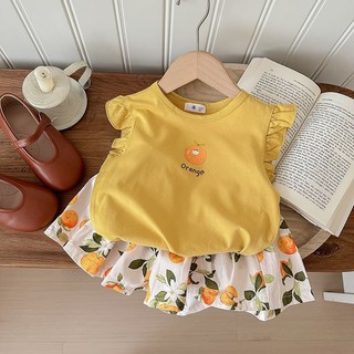 20 - SET ÁO KÈM CHÂN VÁY COTTON MẶC HÈ CHO BÉ, Quần Áo Mặc Hè Cotton Co Giãn Mùa Hè Cho Bé 4.4 sao