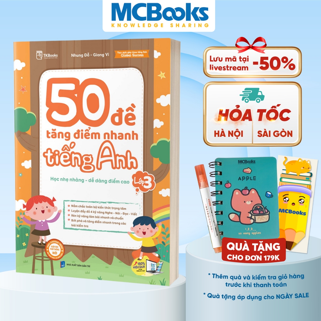 Sách - 50 Đề tăng điểm nhanh Tiếng Anh lớp 3