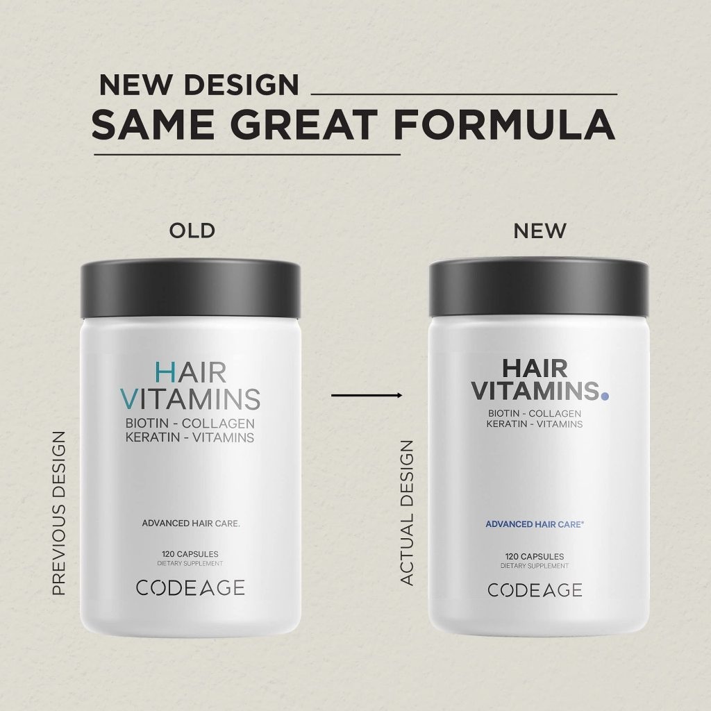 Viên uống hỗ trợ mọc và dưỡng tóc Codeage Hair Vitamins 120 viên