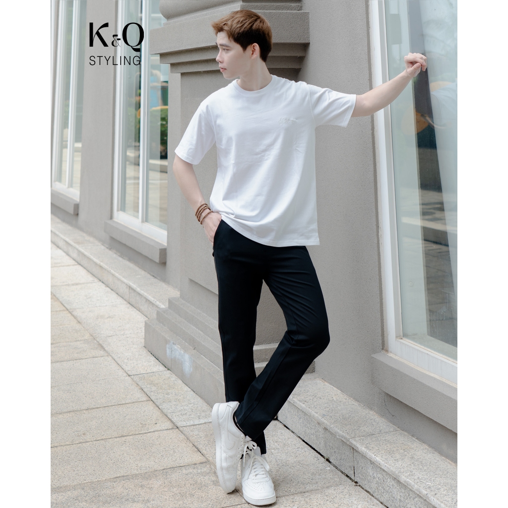 Ảnh Quần kaki nam KQSTYLING quần kaki ống đứng co giãn 4 chiều form tapered fit Đen 1