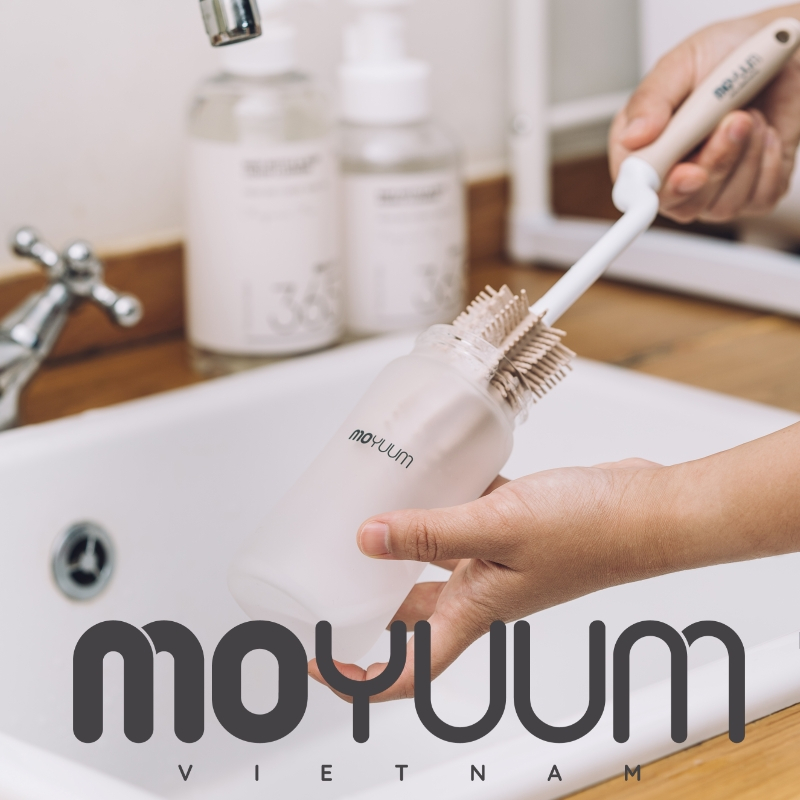Ảnh Bình sữa Thủy tinh tráng silicon Moyuum - Mẫu trơn - 150ml - Kèm núm 1 4