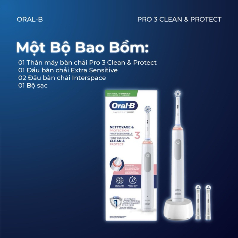 (Auth) Bàn chải điện Oral-b Pro 3 3000 Oral - B/ Pro Series 3 Oral-B ...