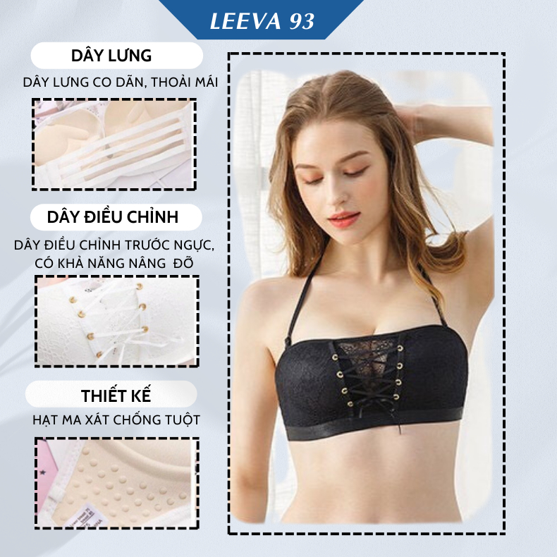 Áo Lót Nữ Cúp Ren Không Dây bàn tay NÂNG NGỰC chống tụt DÂY RÚT tạo khe AN09