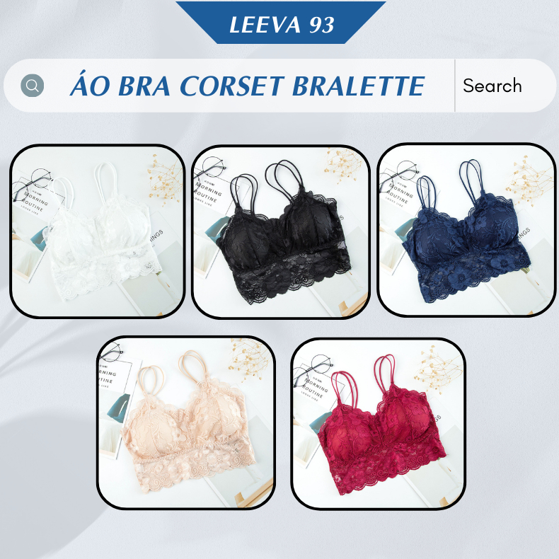 Áo bra corset bralette ren mềm không gọng có đệm ngực mỏng sexy sang chảnh AN07