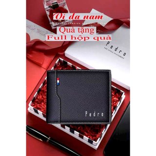 Quà tặng hỗ trợ in thiệp, lời chúc cho người thương, ví da + thắt lưng nam full túi hộp như hình