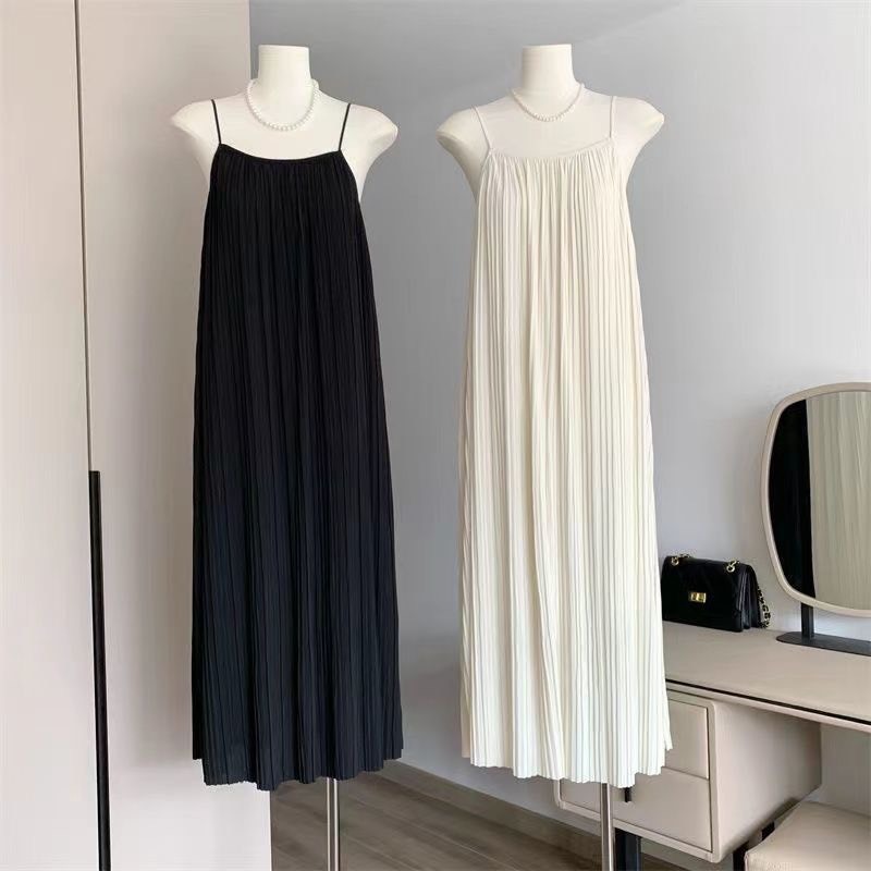 Đầm váy maxi 2 dây dáng dài thiết kế xếp ly hàng Quảng Châu phong cách tỷ tỷ [FREESHIP] SP102