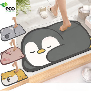 Thảm nhà tắm hút nước ECO siêu thấm, chùi chân, trang trí hình thú cưng dễ thương