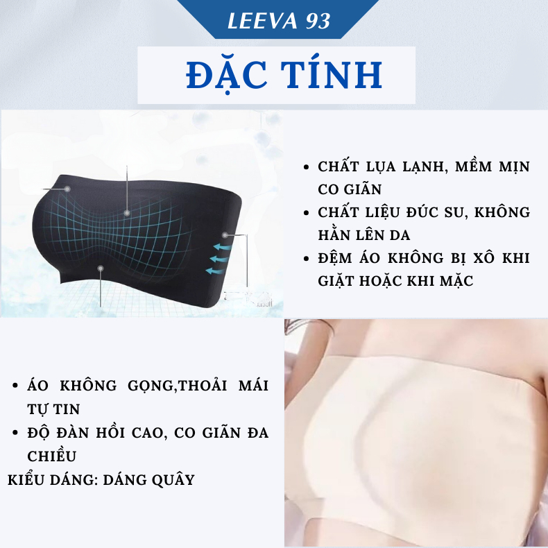 Áo Bra Nữ Quây đúc Su Trơn không dây có đệm ngực không gọng móc cài nâng ngực Bao Mát Mịn Freesize AN06