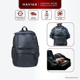 SEC HAVIAS balo chống trộm da bò Nappa thật cao cấp 100%