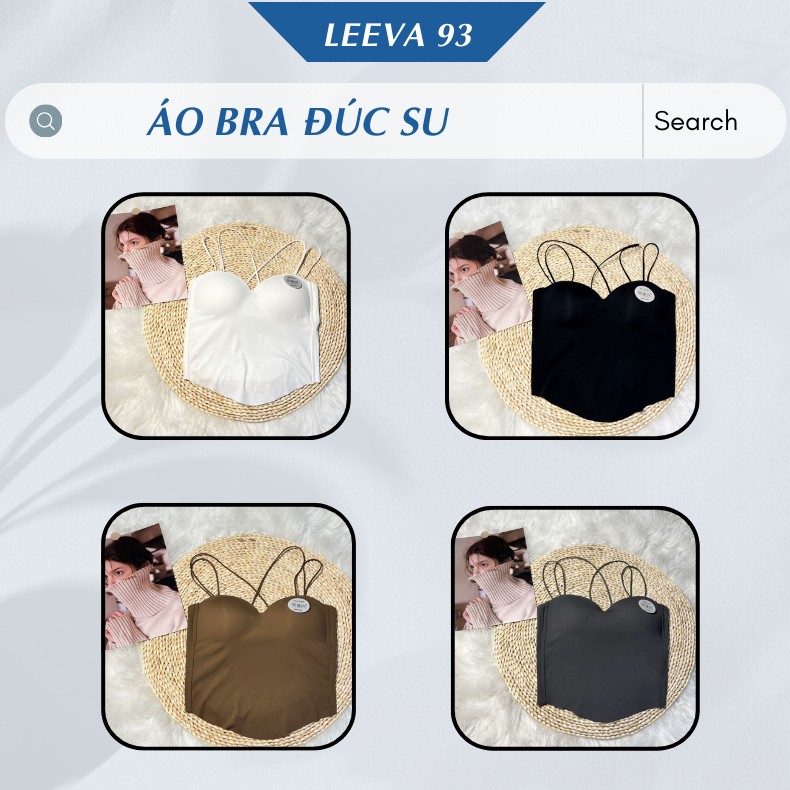 Áo Bra Đúc su 2 dây dáng dài AN03, Áo Ngực Lụa Lạnh Không Đường May Đệm mỏng Dây Đeo Vai Điều Chỉnh Được Cho Nữ
