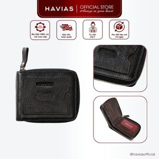 Ví da bò khóa kéo ngoài OUT HAVIAS