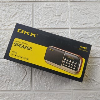 Loa đa năng đài FM BKK K39 có 2 khe gắn thẻ nhớ và đèn pin chiếu sáng - Pin khủng 6600mah (Đen)