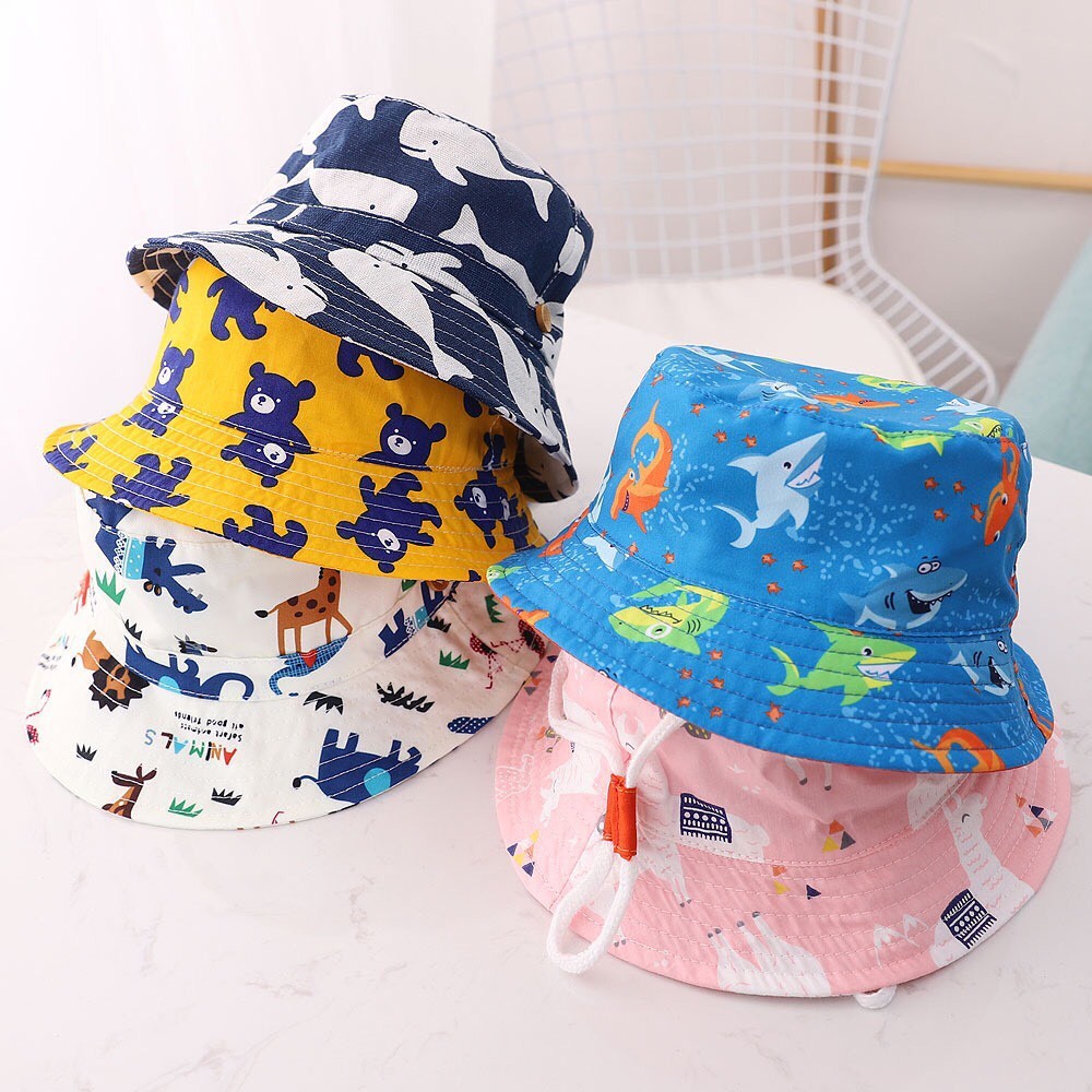 Ảnh Mũ cho bé trai bé gái 1989KIDS vành bucket phù hợp trẻ em từ 1 đến 6 tuổi vòm 50-54cm,chất liệu cotton thấm hút mồ tốt 1