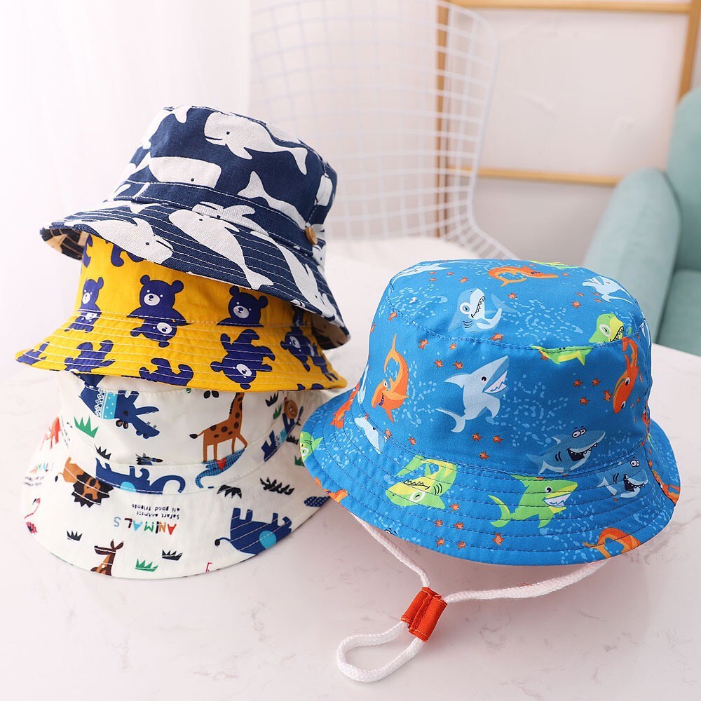 Ảnh Mũ cho bé trai bé gái 1989KIDS vành bucket phù hợp trẻ em từ 1 đến 6 tuổi vòm 50-54cm,chất liệu cotton thấm hút mồ tốt 2