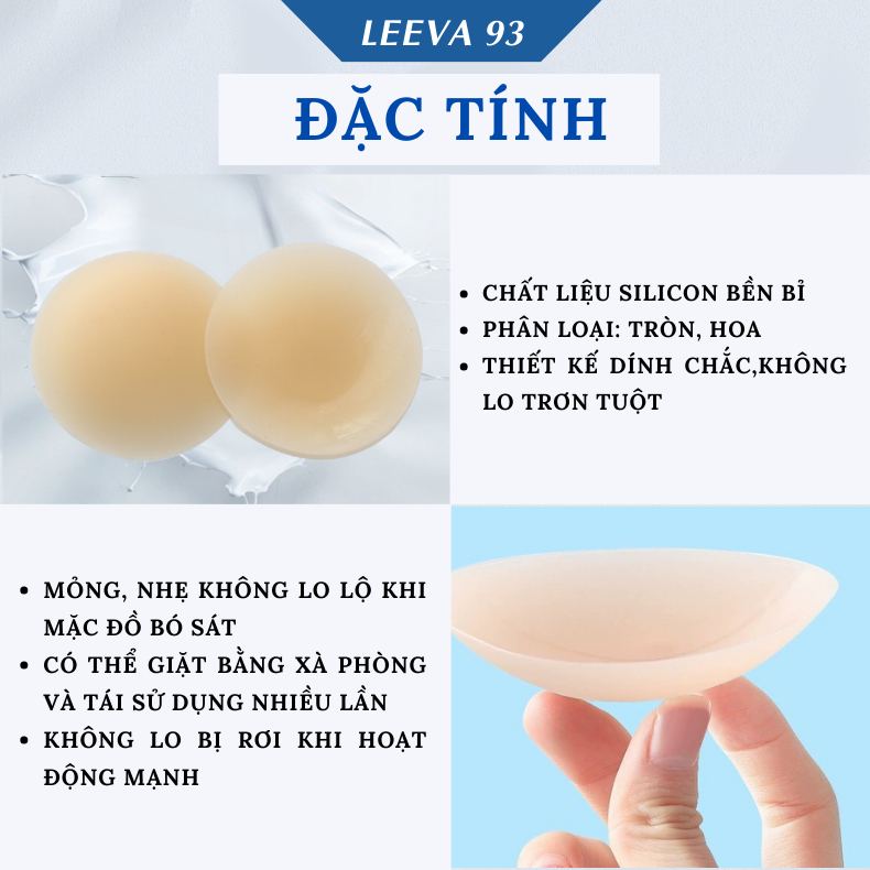 Miếng dán ngực size to 8cm 10cm Hộp 1 đôi dán nhũ hoa Silicon dán đầu ti dùng lại được nhiều lần DN02