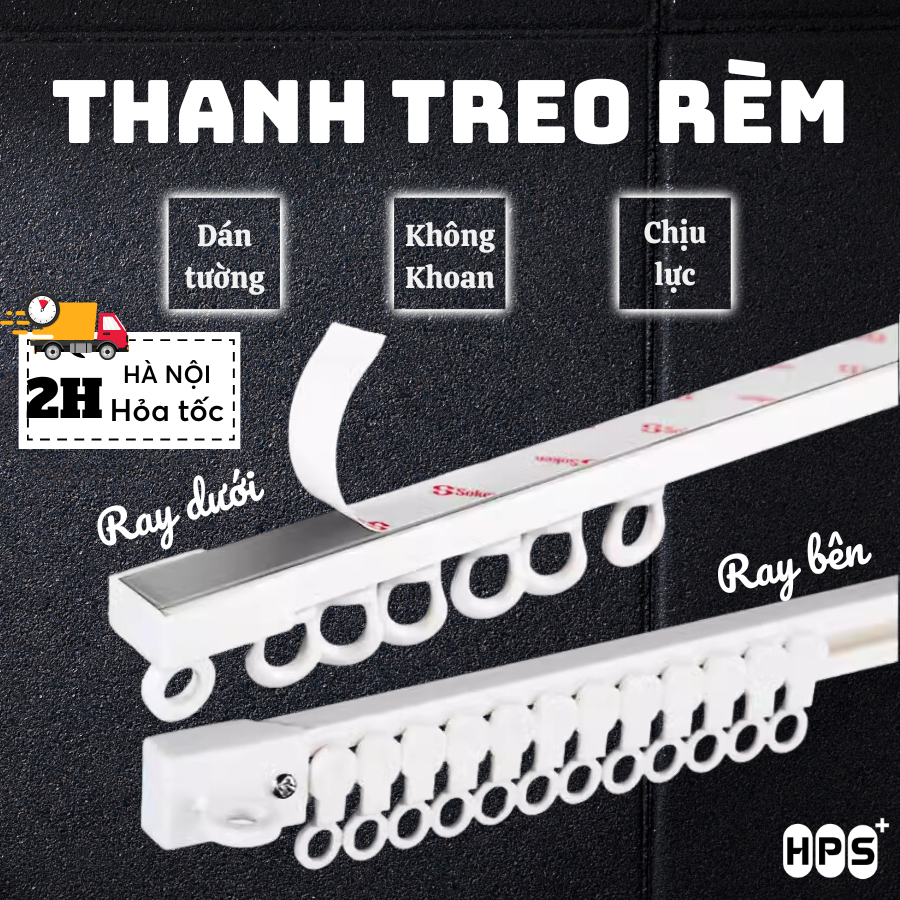 ( HỎA TỐC - SẴN)Ray treo rèm dán tường chịu lực, không cần khoan tường ...
