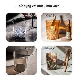 Thùng đựng rác trong suốt ECO đơn giản sang trọng, Xô trong suốt đa năng cắm hoa, đựng đồ tiện lợi