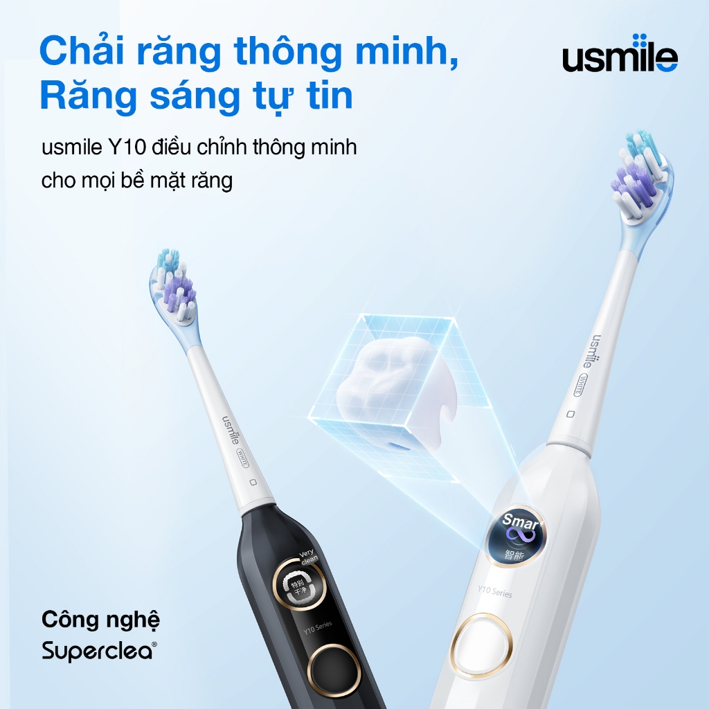 Ảnh Bàn chải điện sóng âm thông minh usmile Y10 + Tăm nước usmile C10 2
