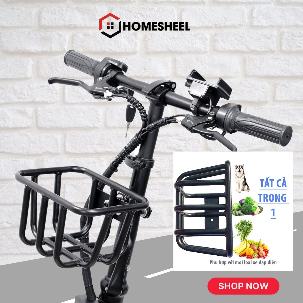 Giỏ xe đạp điện, rổ xe đạp homesheel. phù hợp với mọi loại xe, sơn tĩnh điện cao cấp