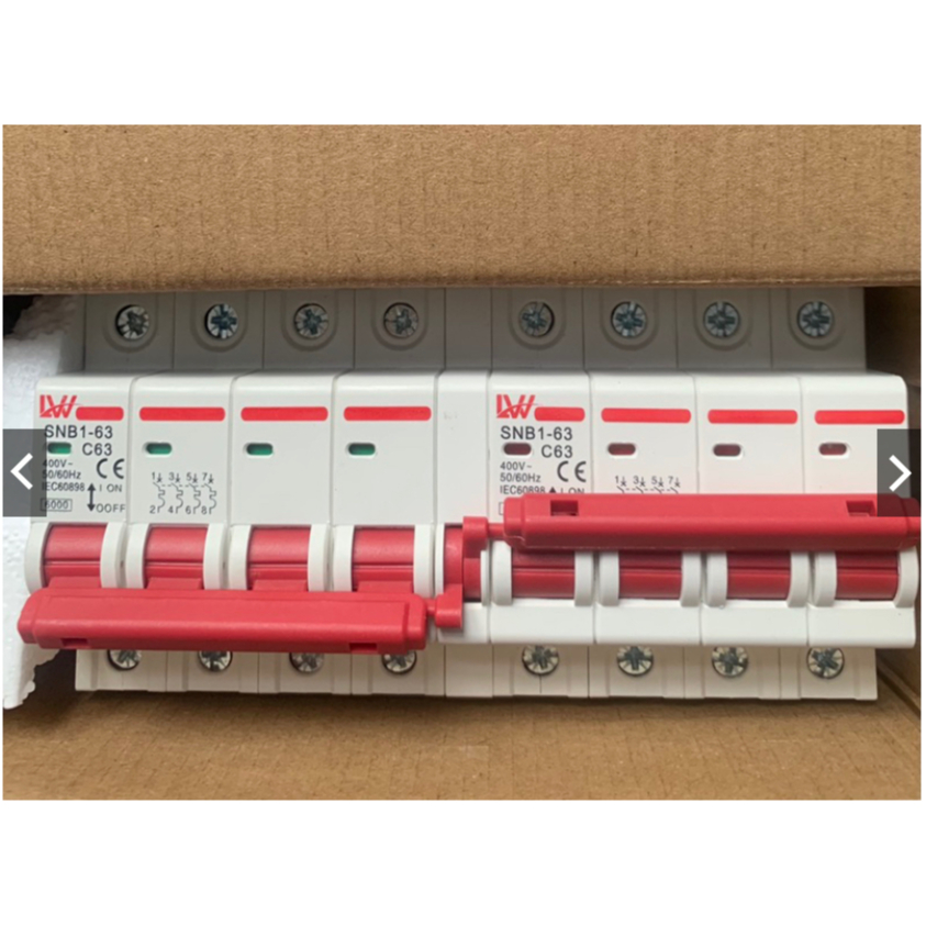 Át đảo chiều 4 pha ( 3 pha 4 cực) 63A LW SNB1-63 Attomat đảo chiều 4P ...